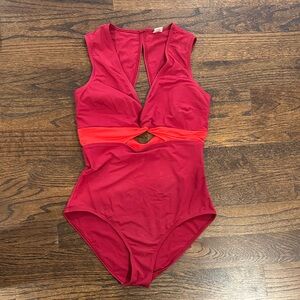 Flagpole NYC Cutout Swimsuit with Contrast Waistband